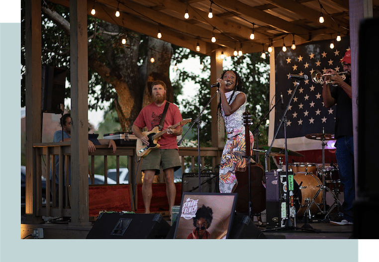 Band performing on stage